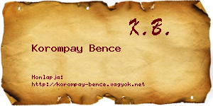 Korompay Bence névjegykártya